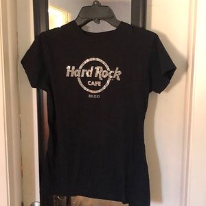 Hard rock Café, short sleeve, large black T-shirt from Biloxi Mississippi